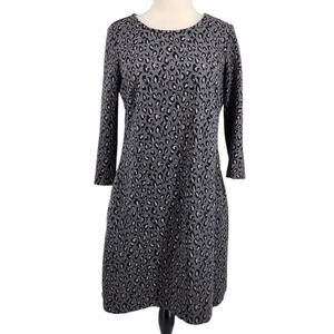 Nicole Miller Leopard Print Sweater Dress With Pockets
